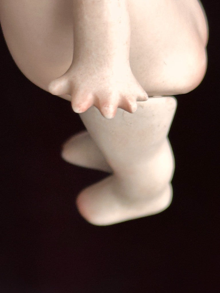 Rare Antique Rose O’Neill All-Bisque 5.125” Kewpie Doll  Blue Wings Jointed Legs