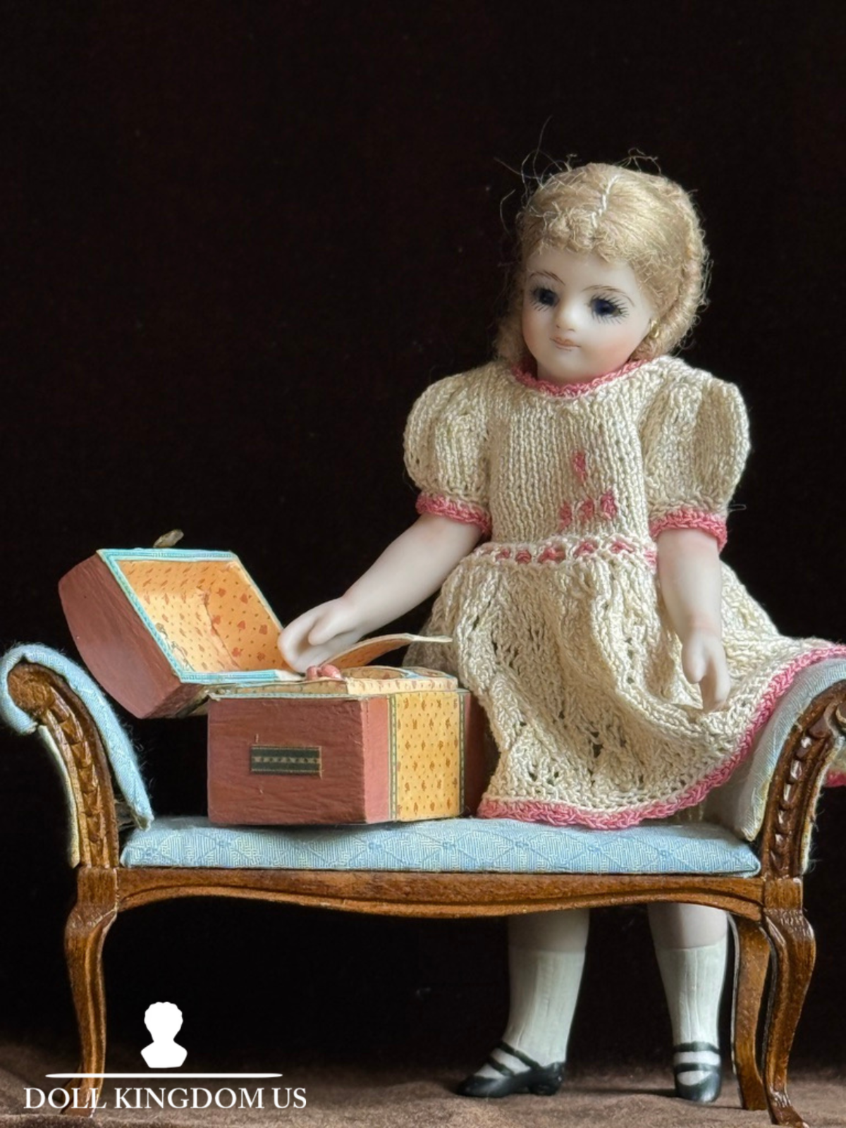Miniature Cathy Hansen Porcelain Repro Antique French Mignonette Dollhouse Doll
