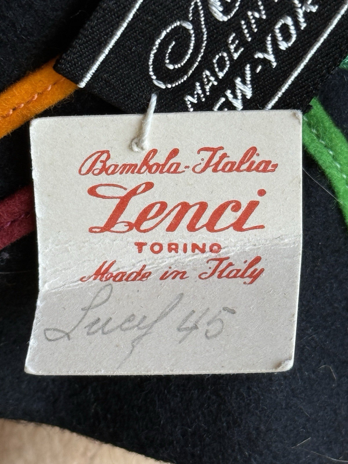 Vintage Italian 14.5” Lenci Lucy Felt Cloth Character Girl Doll with Jump Rope