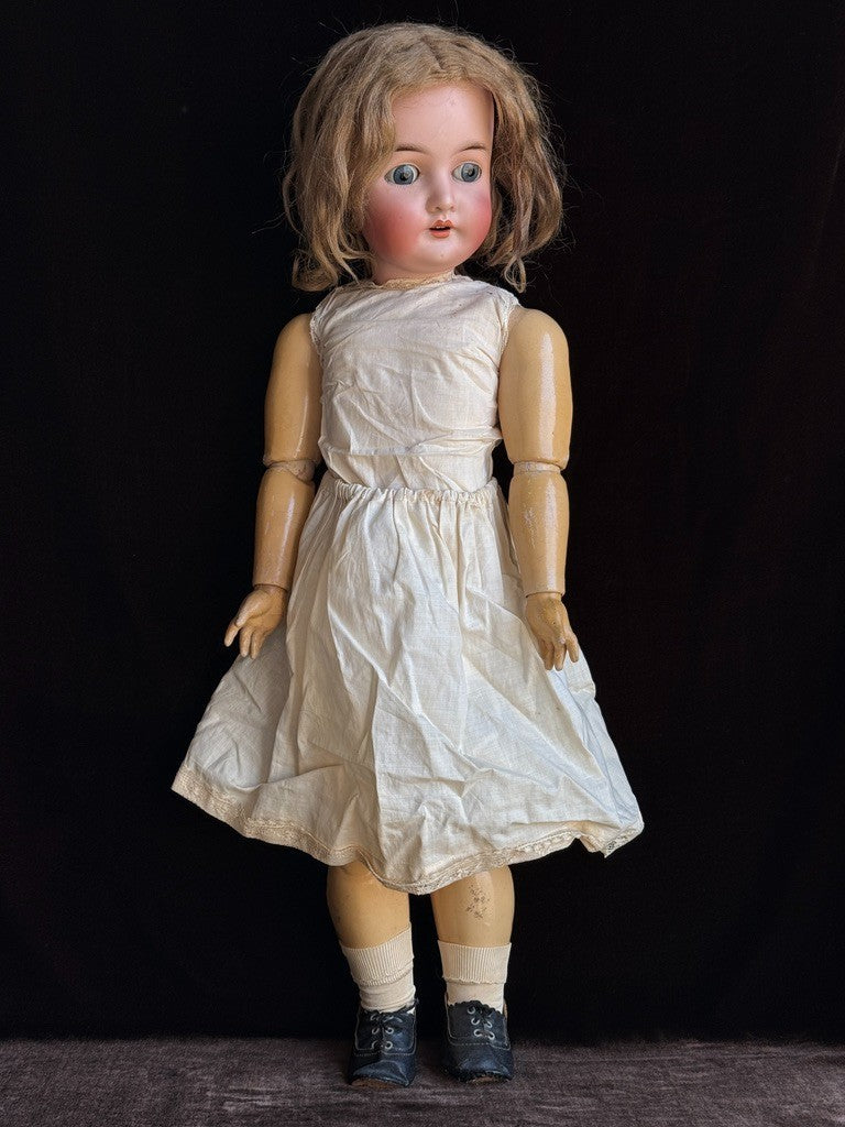 Antique German 25” Queen Louise Bisque Head Composition Body Doll