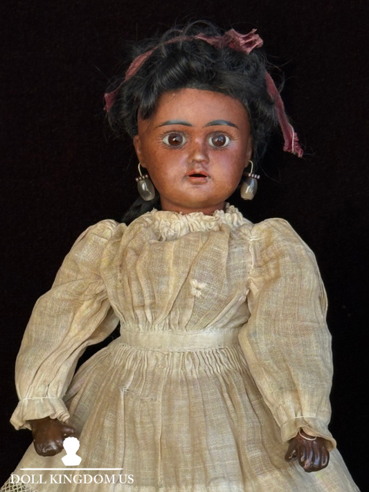 Rare Antique German 10.7” Bahr & Proschild 277 Dark Complexion Bisque Head Doll