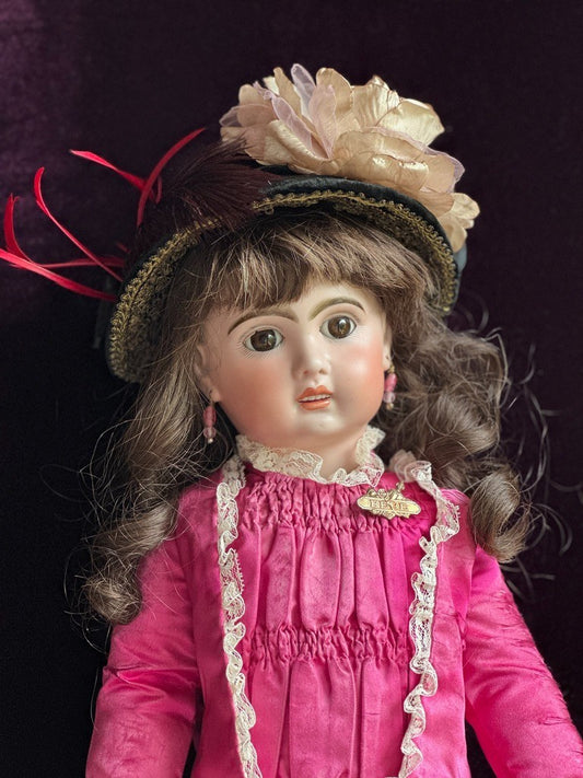Antique French 22” Tete Jumeau 1907 Bisque Head Doll