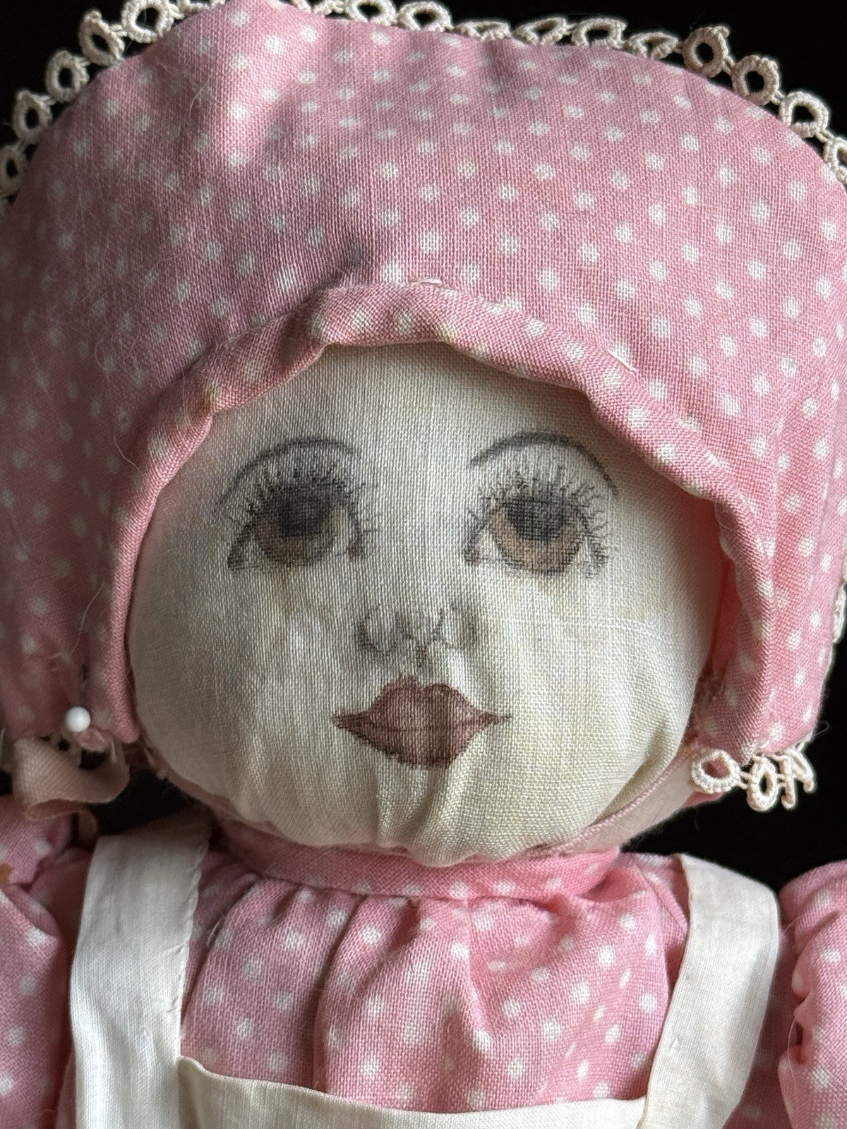 Vintage American 13” Handmade Folk Cloth Rag Doll