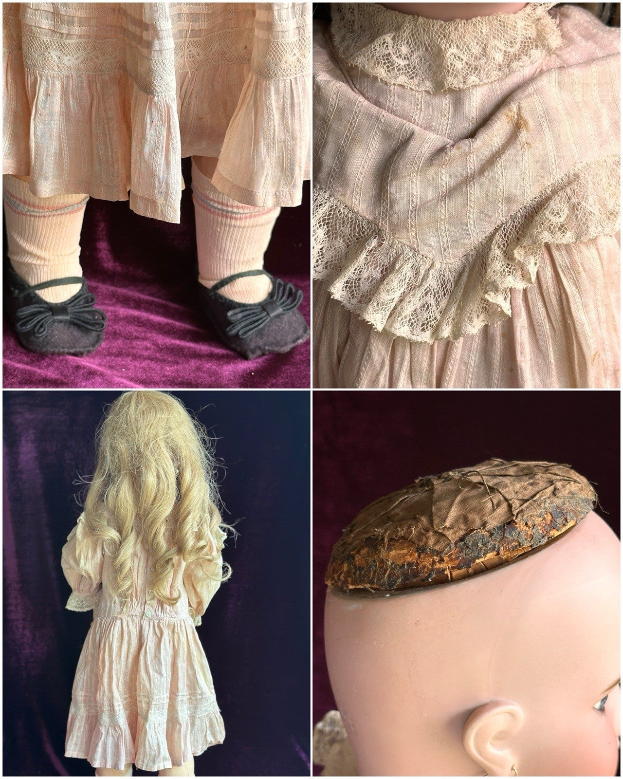 Large Antique French 29” SFBJ Jumeau Bisque Head Doll