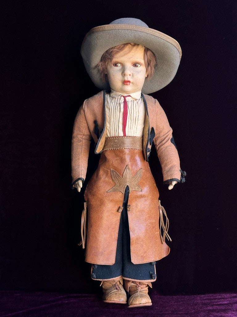 Rare Vintage Spanish TAF Talleres Arte Fuste Cowboy/Gaucho Lenci Style Felt Doll