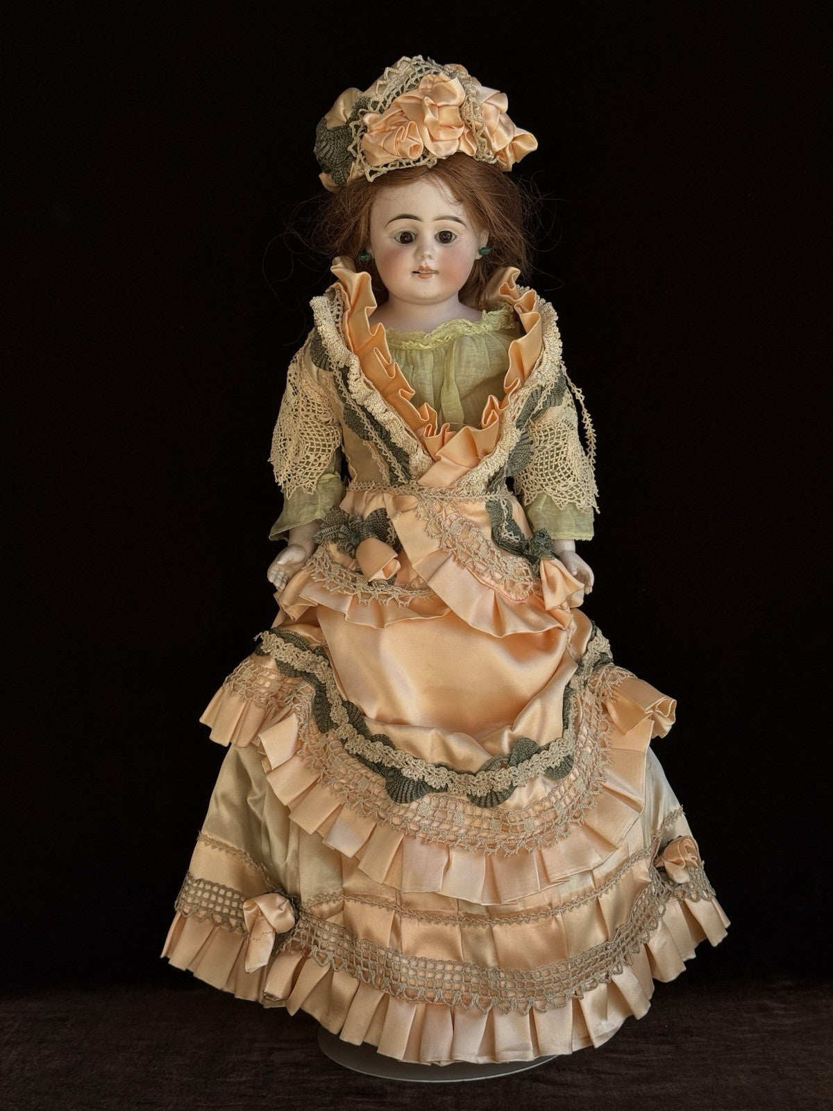 Antique German 20” Gebrüder Kuhnlenz (?) Bisque Shoulder Head Doll