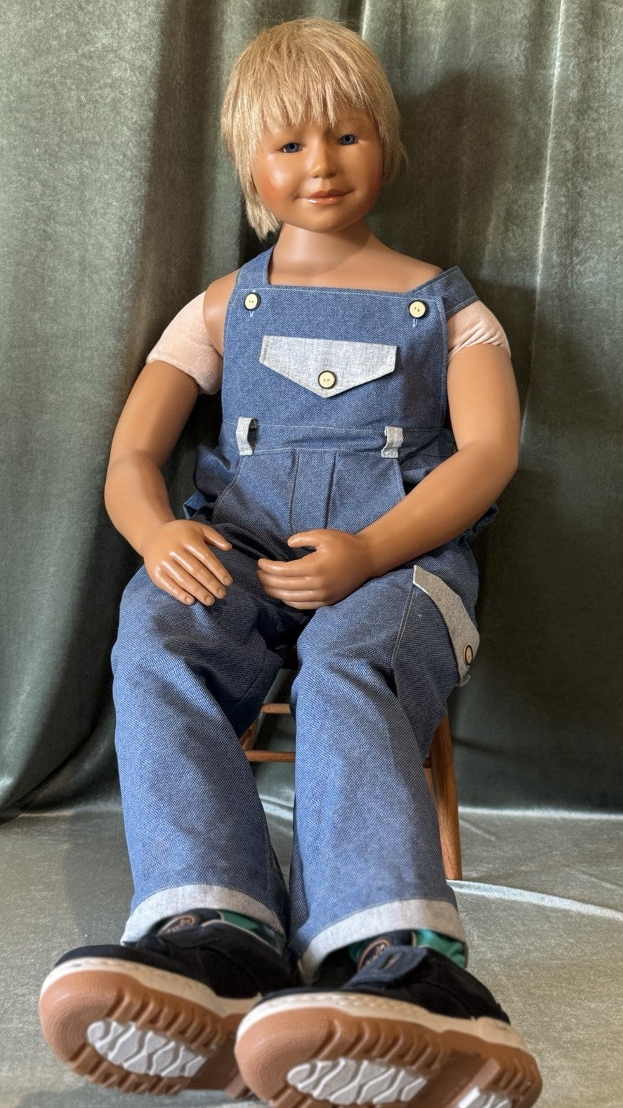 Huge 46” Collectible German Artist Evelyn Leman Vinyl Boy Doll