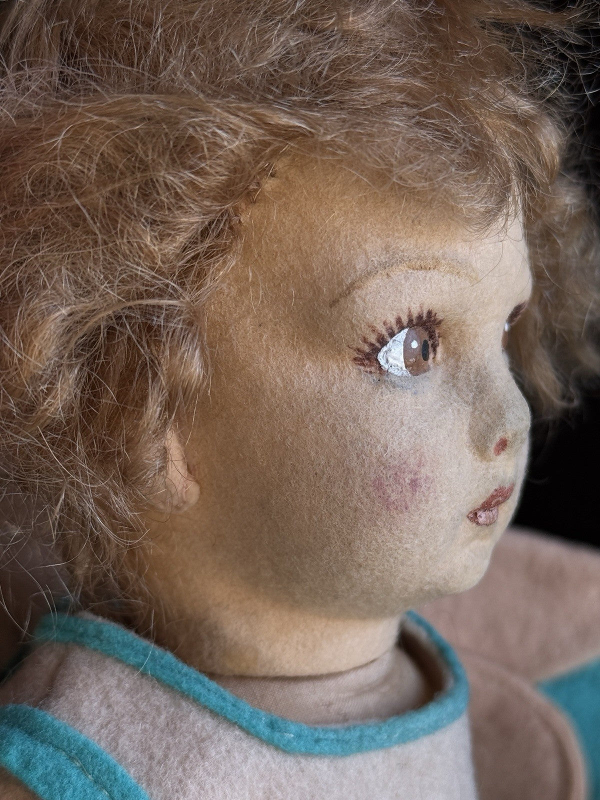 Vintage Italian 12” Lenci 111 Felt Cloth Character Doll