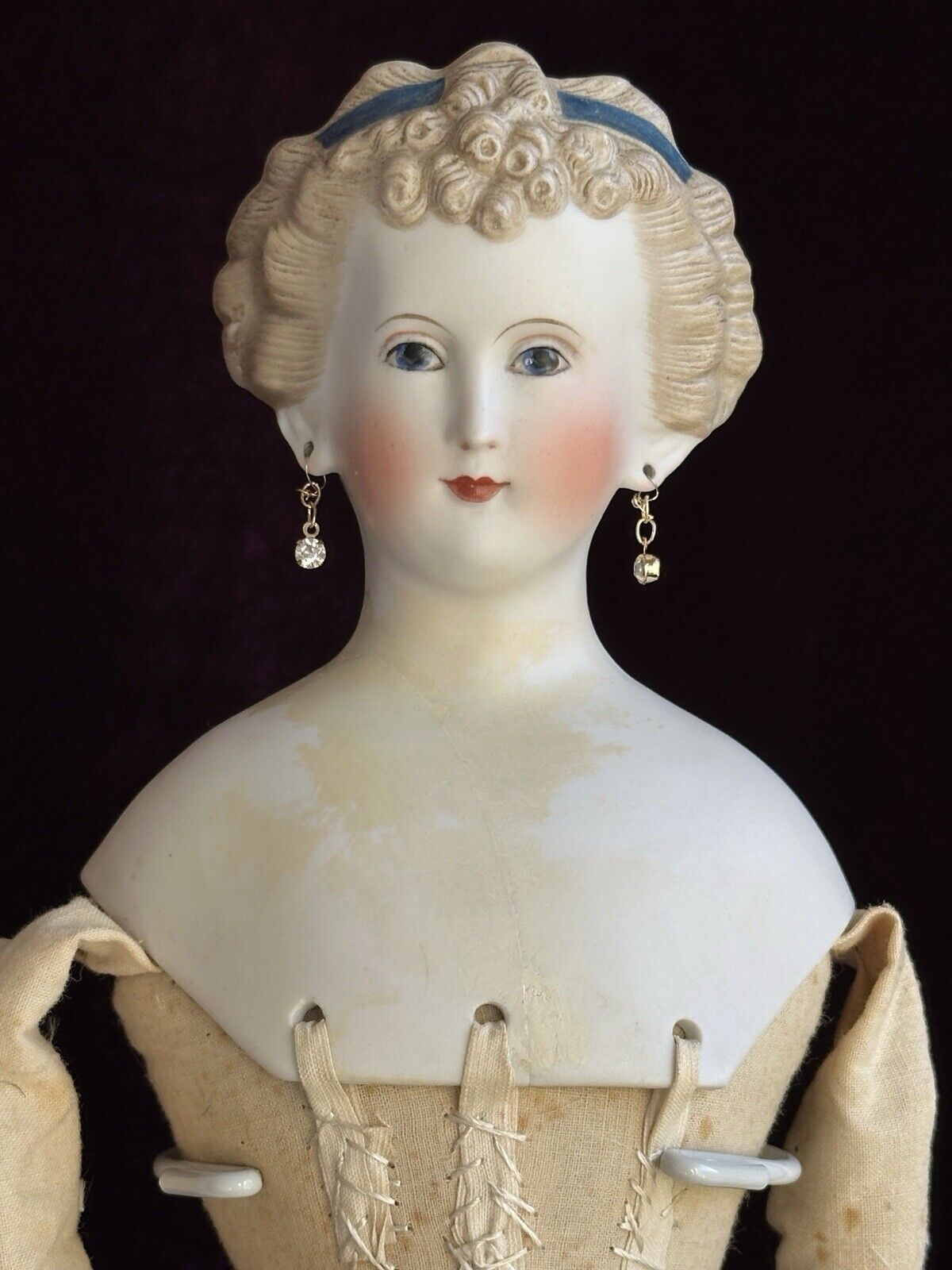 Antique German 18” Countess Dagmar Parian China Head Doll