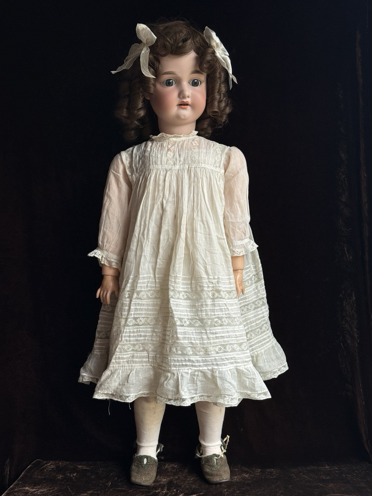 Large Antique German 34” Armand Marseille Bisque Head Doll