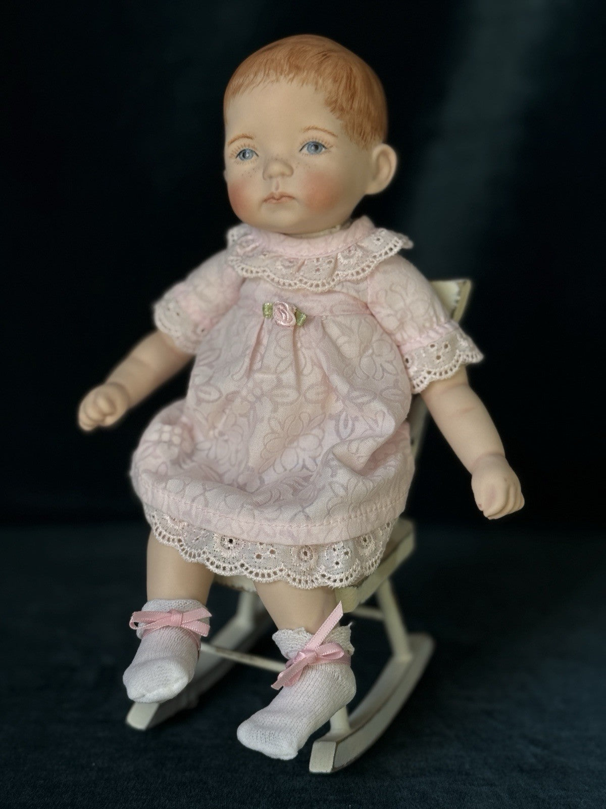 Vintage Reproduction Of Porcelain 10” Baby Doll By Dianna Effner