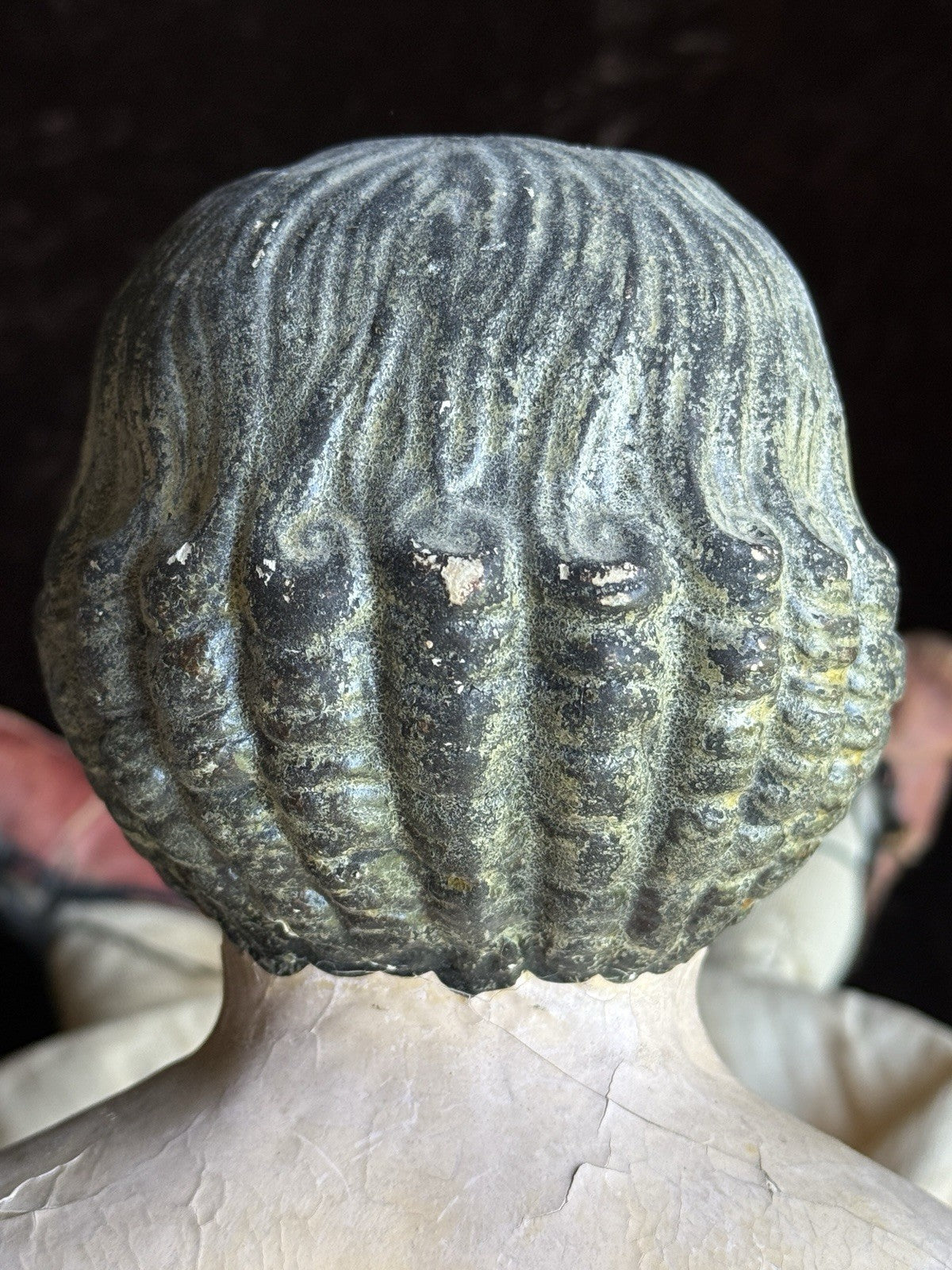 Large Antique American/German 25.5” Greiner Style Papier Mache Glass Eyes Doll