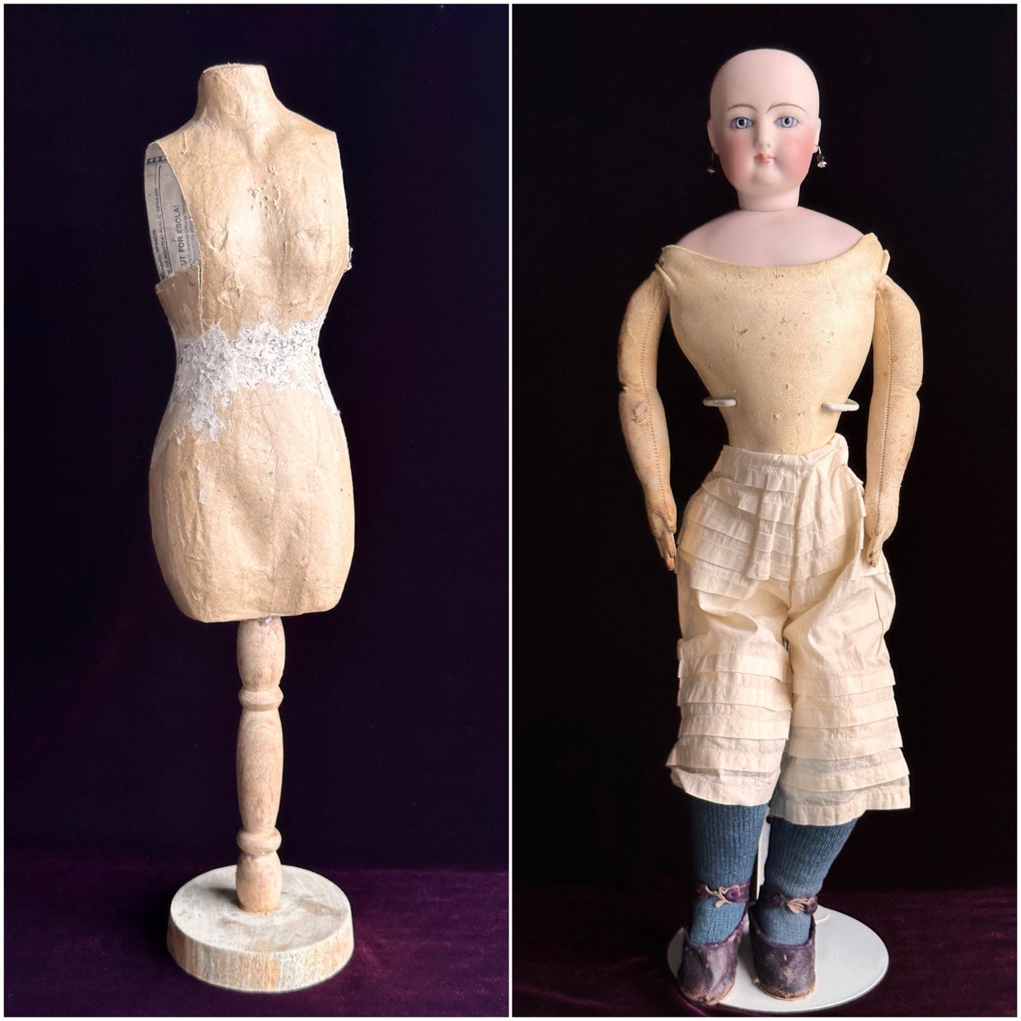 Antique French 18” Francis Gaultier Bisque Head Fashion Bebe Doll with Extras