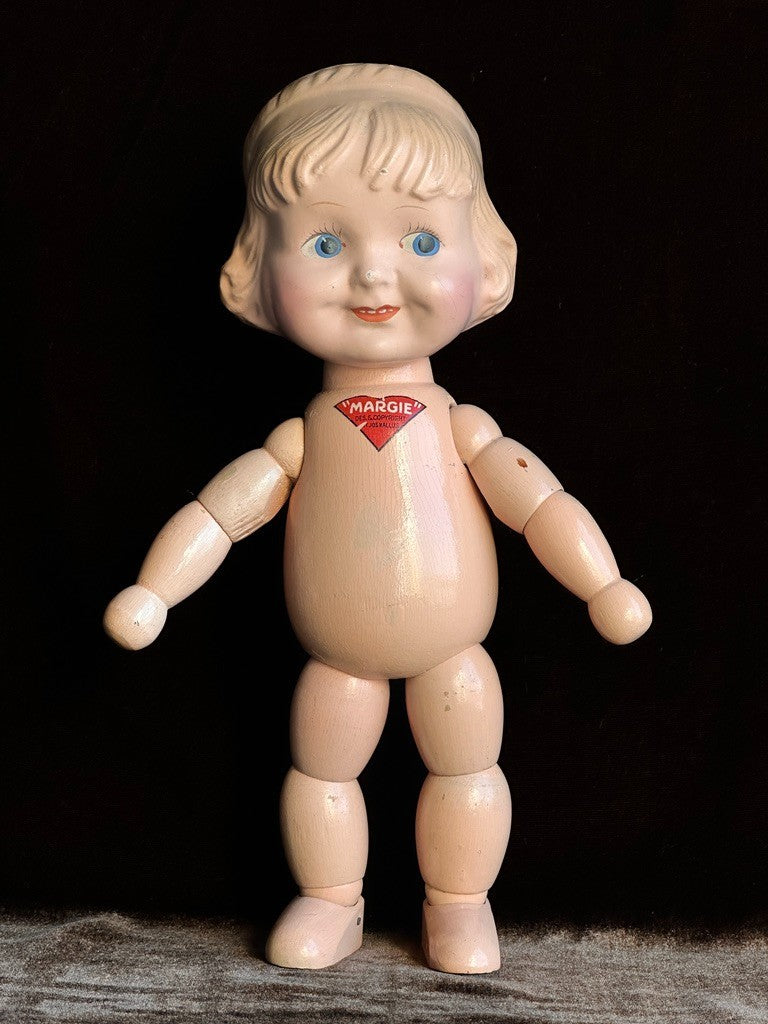 Vintage 9.75" Cameo Kallus Margie Composition/Wood Doll