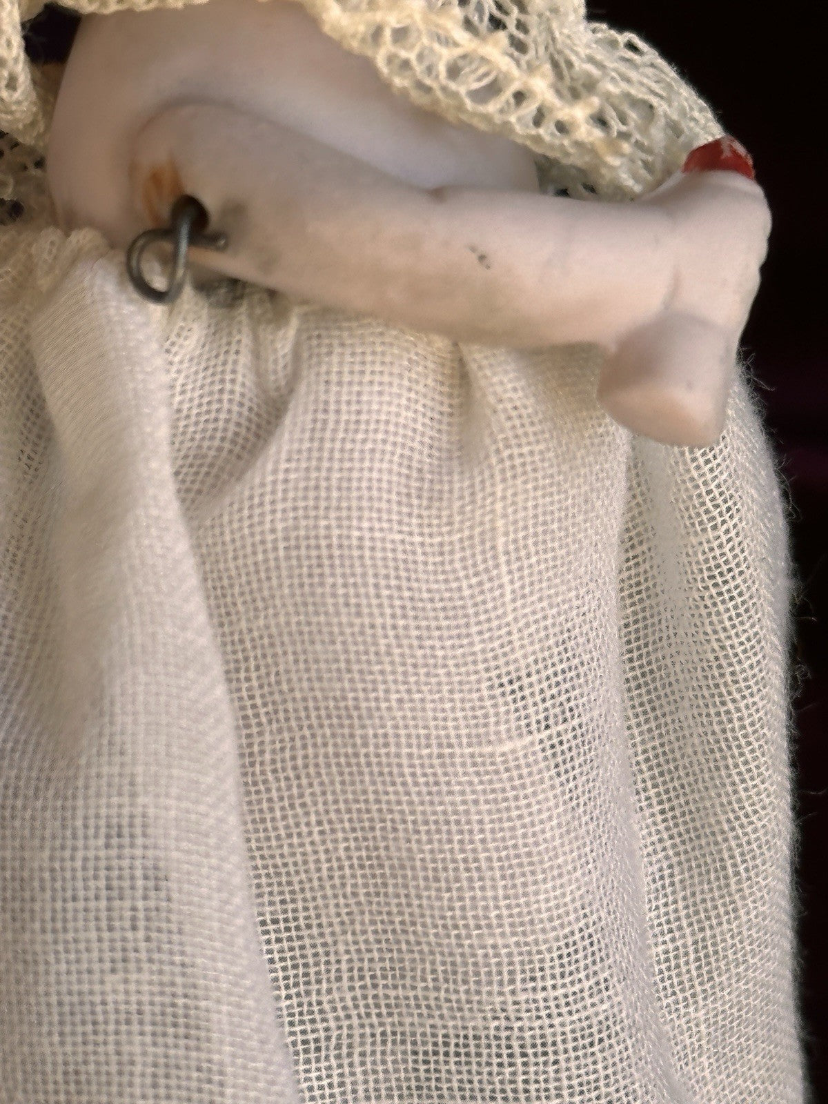 Antique German 3.375” All Bisque Hertwig Miniature Baby Doll Molded Bottle