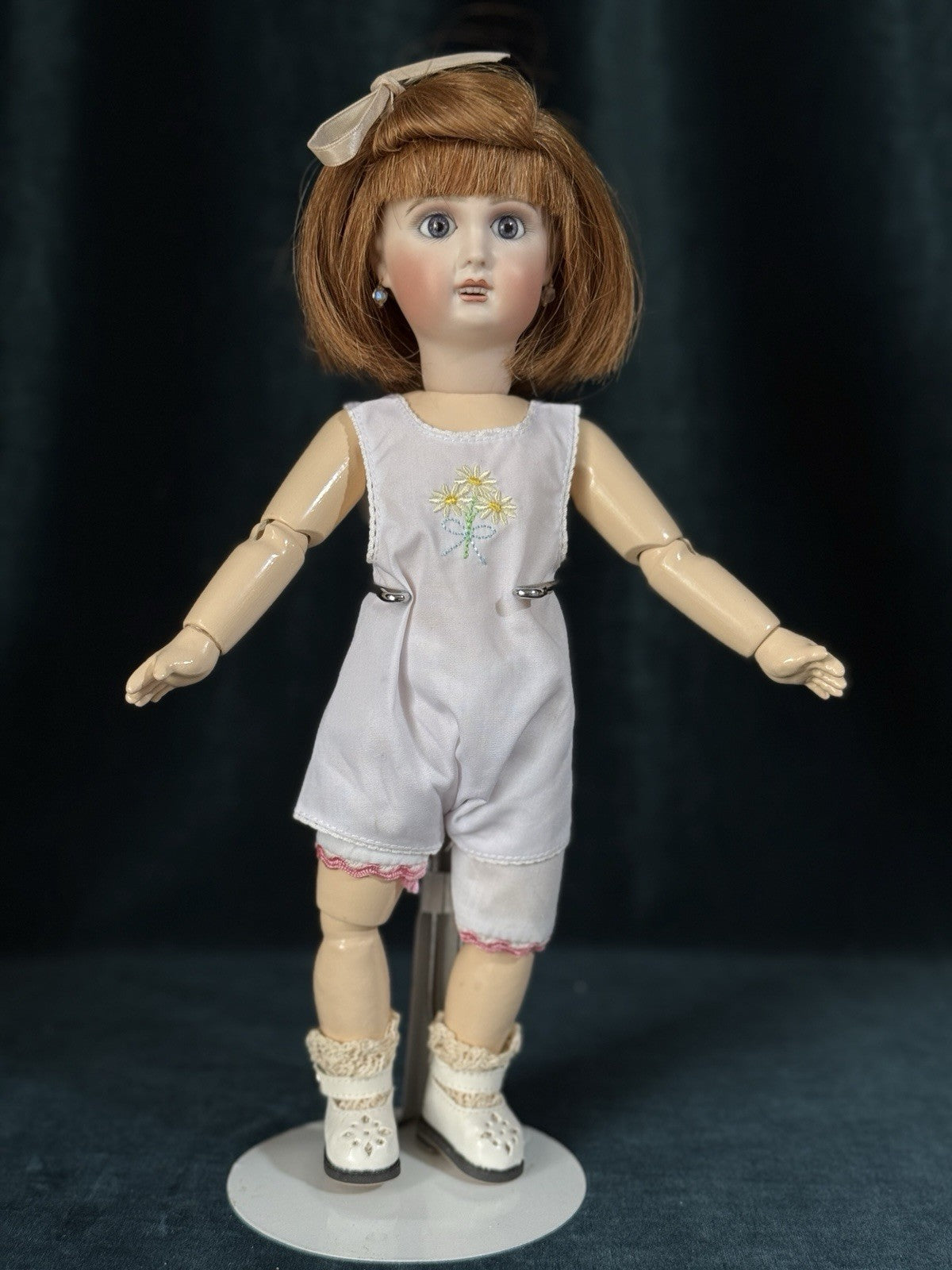 Porcelain/Composition 11” Reproduction of Antique French Bleuette Doll