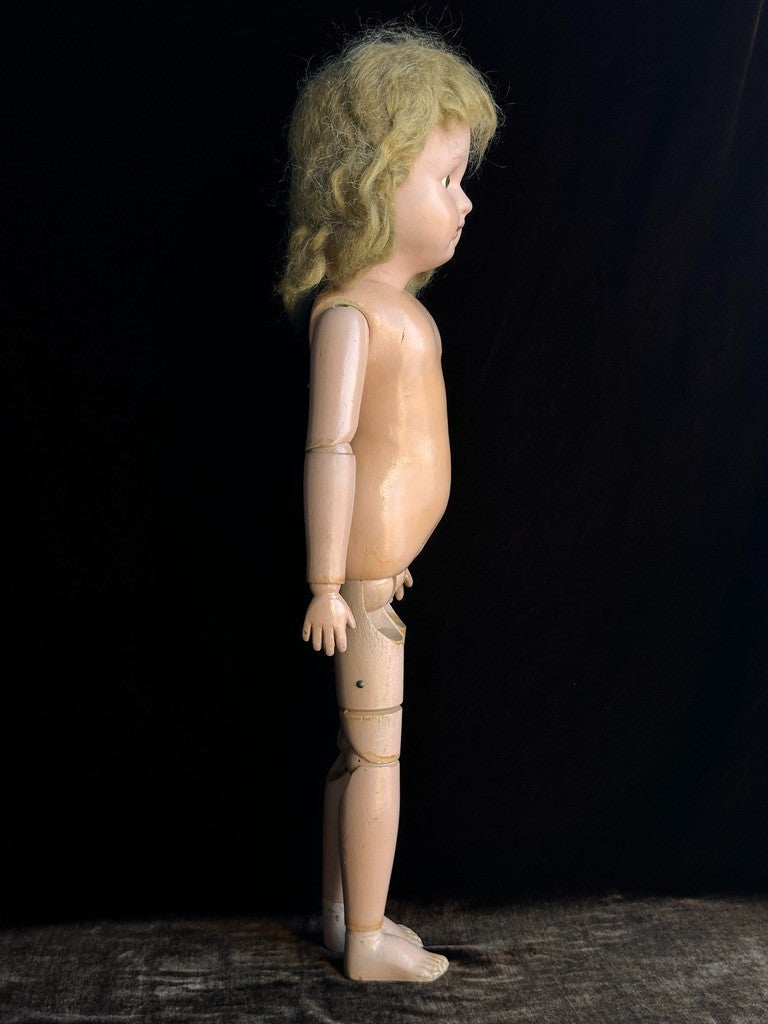 Large Antique American 22.5” Schoenhut Wooden Jointed Miss Dolly Doll