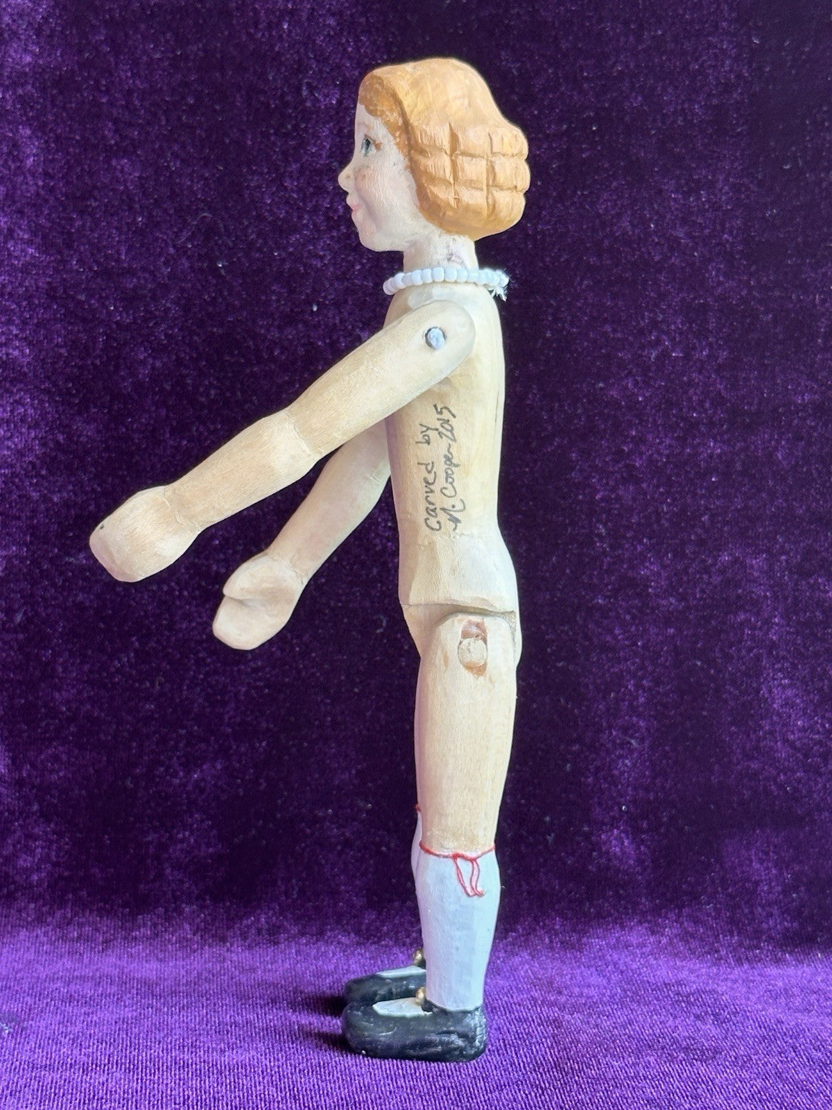 Lot of 2 Hand Carved Hitty Dolls by Natalie Cooper