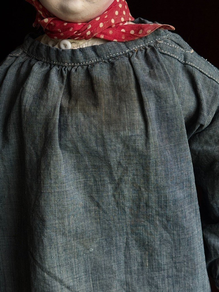 Antique French 23” Papier Mache Male Doll