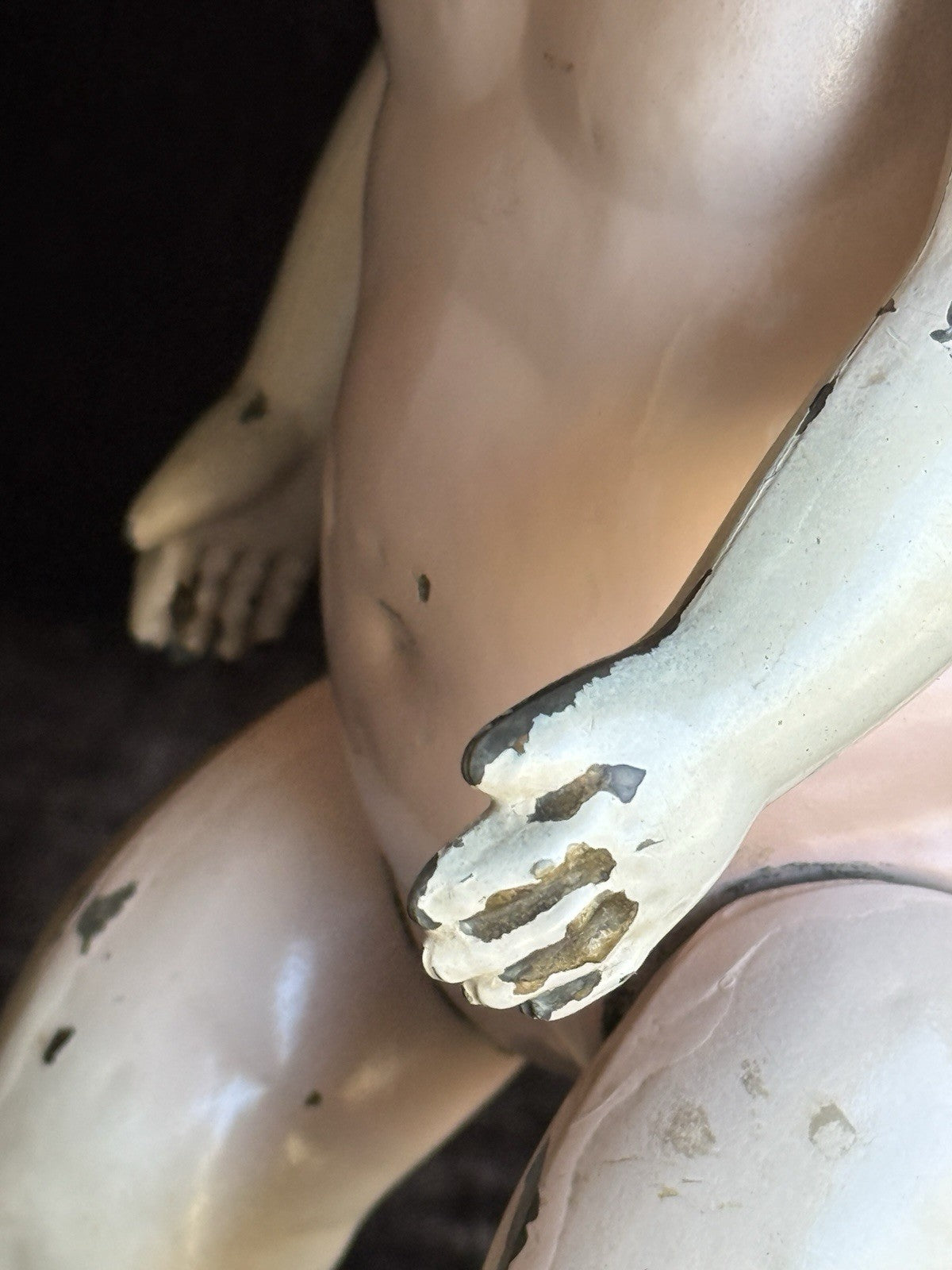 Antique American 12.5” Metal Tin Baby Doll