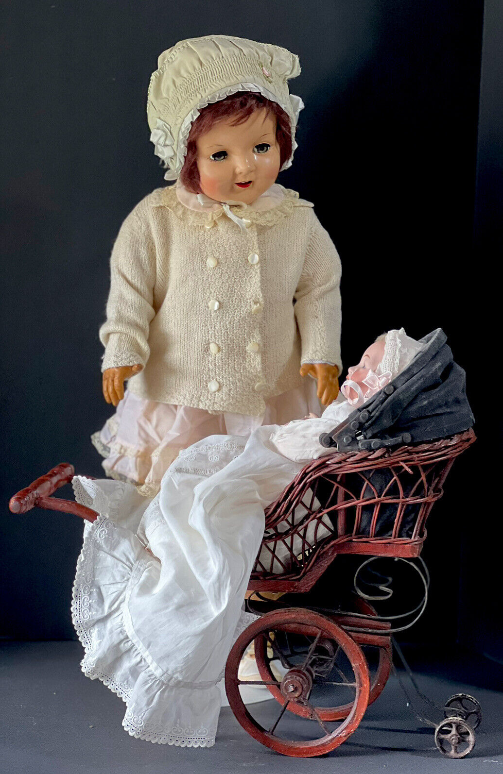 Unidentified Vintage Large 28” Mama (?) Doll Working Cryer