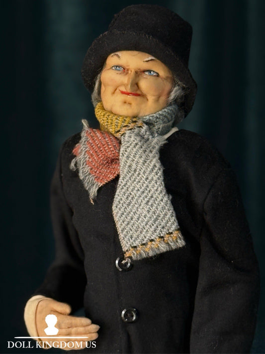 Rare Charles Dickens’ Character Scrooge 20” Stockinette Doll by Bernard Ravca