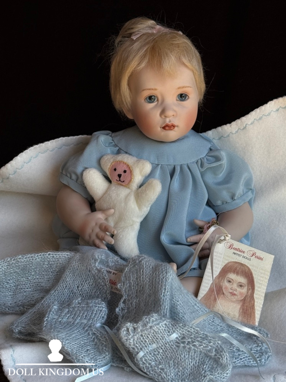 Italian Artist Beatrice Perini Porcelain Baby Doll Fiore with Tag LE 20 Damaged