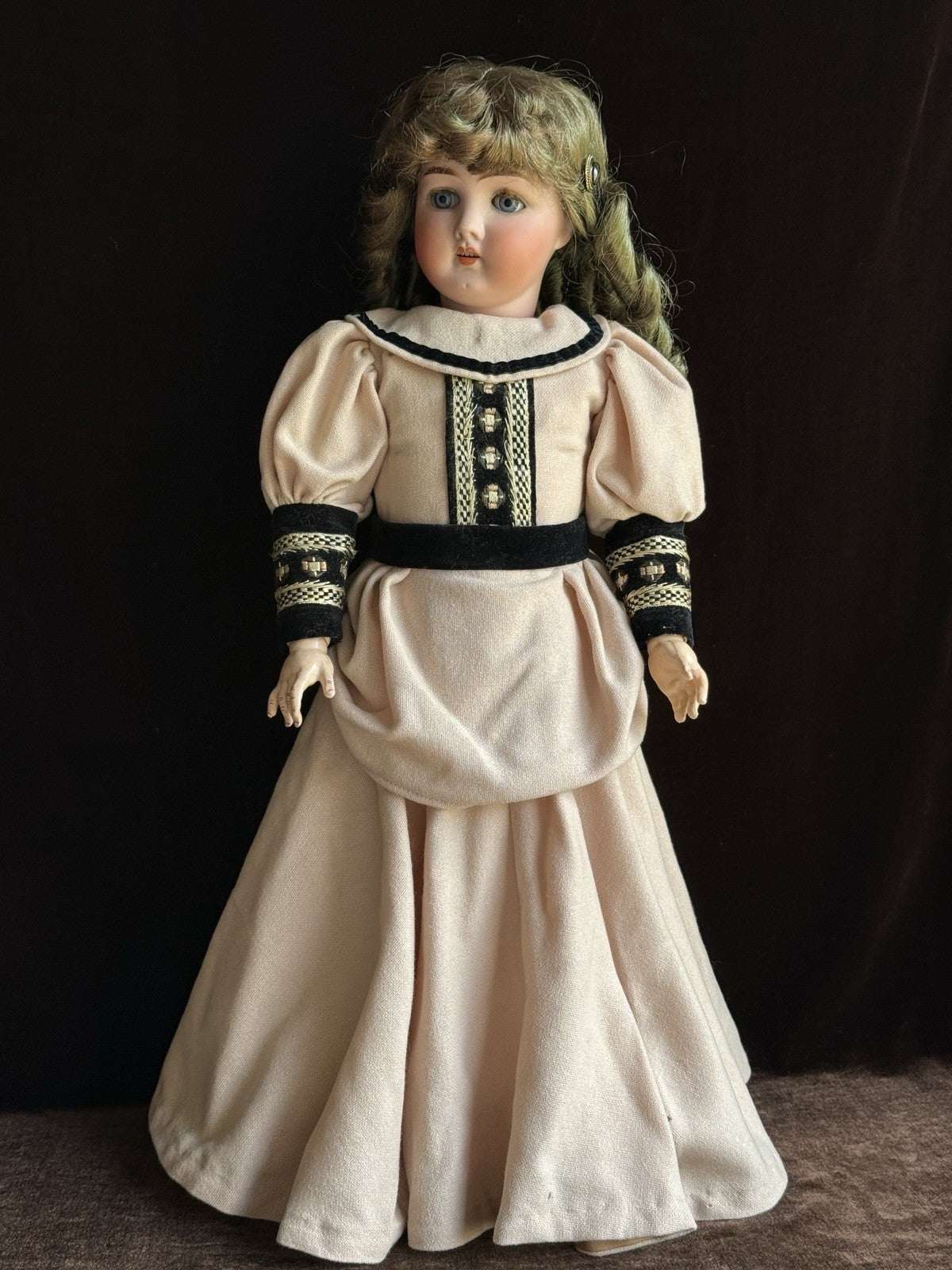 Antique German 23” Hoffmeister/Bergmann (?) Bisque Head Doll