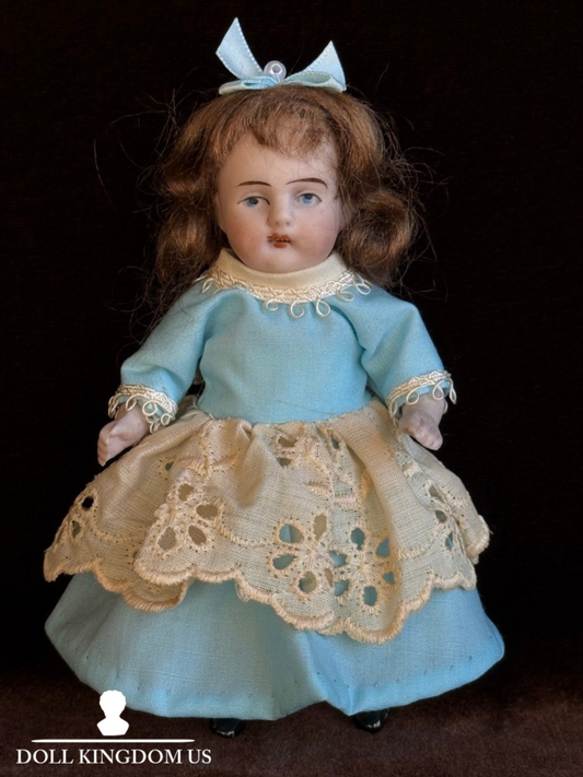 Antique German 4.5” Kestner All Bisque Mignonette Dollhouse Doll
