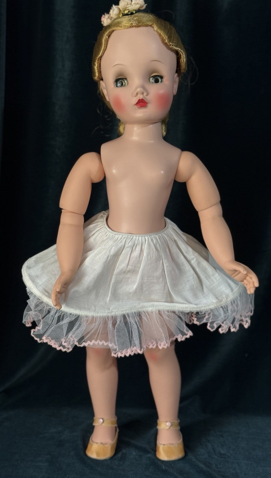 Rare!!! All Original Vintage 1950’s Madame Alexander 24” Binnie In Pink Gown