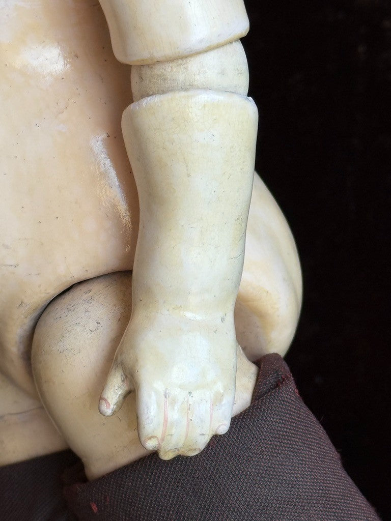 Antique German 14.75” Kestner A.T. Type Straight Wrist Bisque Head Boy Doll