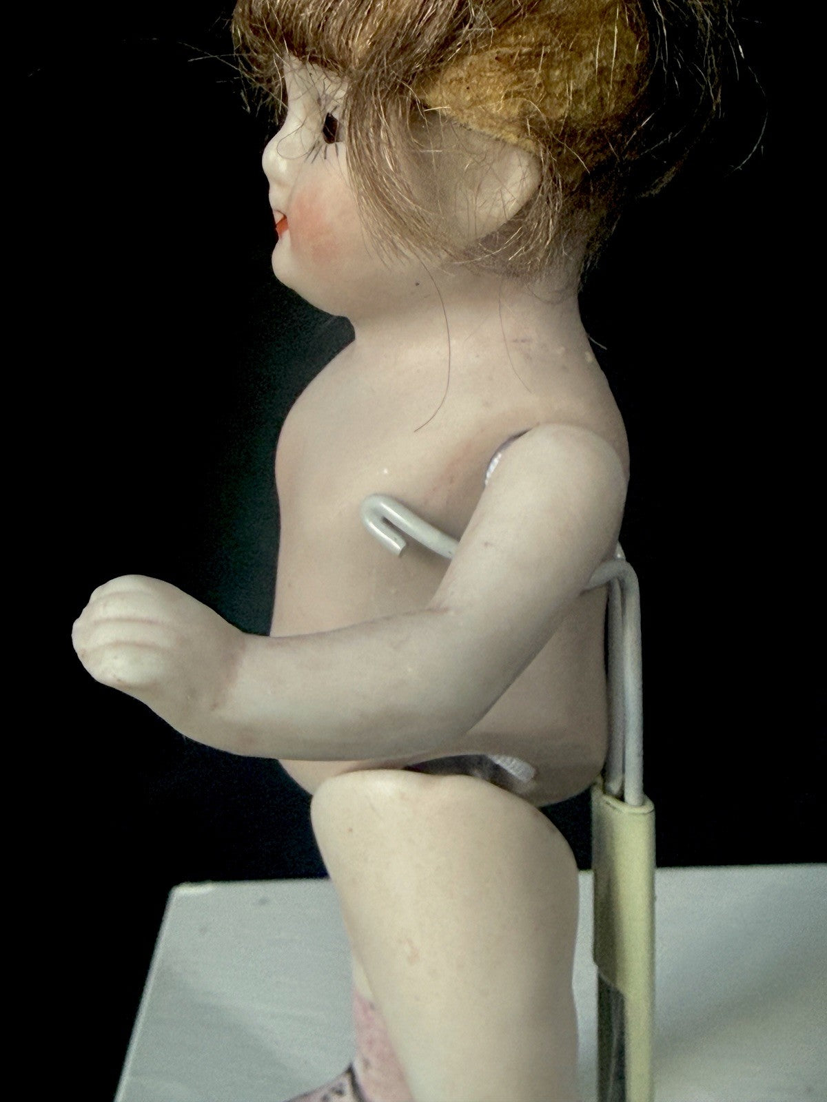 Antique German 4 1/2” All Bisque Mignonette Dollhouse Doll Mold 8491