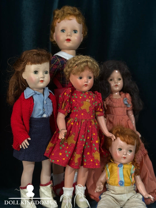 Lot Of 5 Vintage Effanbee Composition and Plastic Dolls For Project/Repair