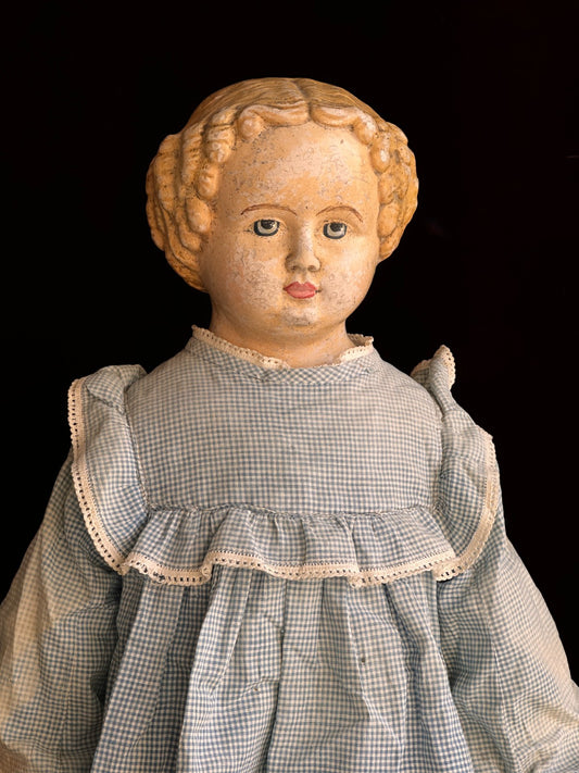 Antique German 24” Müller & Strassburger (?) Papier Mache Doll