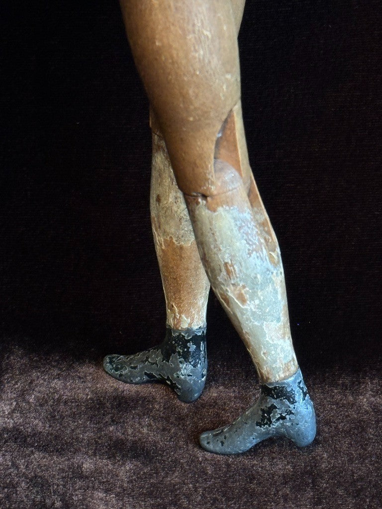 Antique American Mason & Taylor 11.5” Wood Metal Doll