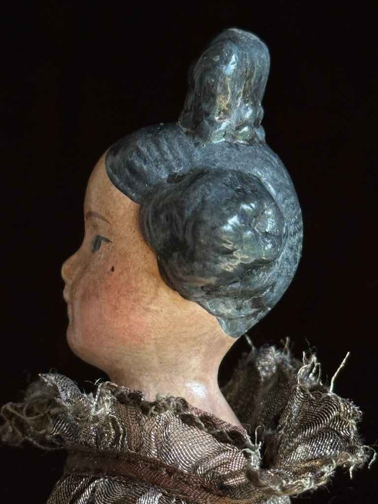 Collectible Wendy Lawton Papier Mache (?) Repro Milliner's Model  Miniature Doll