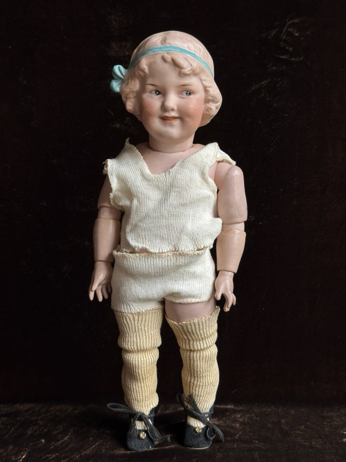 Antique German 12” Gebruder Heubach Coquette Bisque Head Character Girl Doll