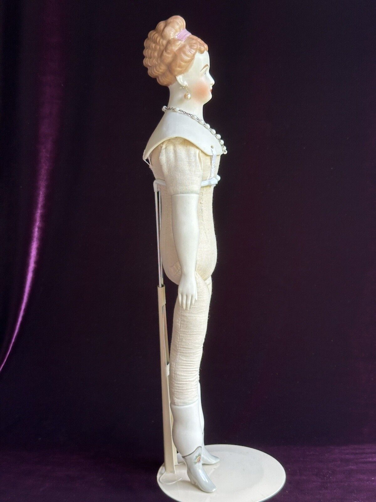 Vintage 20.25” Porcelain Fancy Parian China Doll by Janet Pace Emma Clear Mold