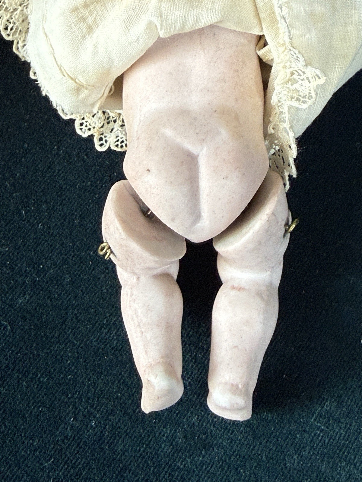 Antique German 5” All Bisque Miniature Baby Doll