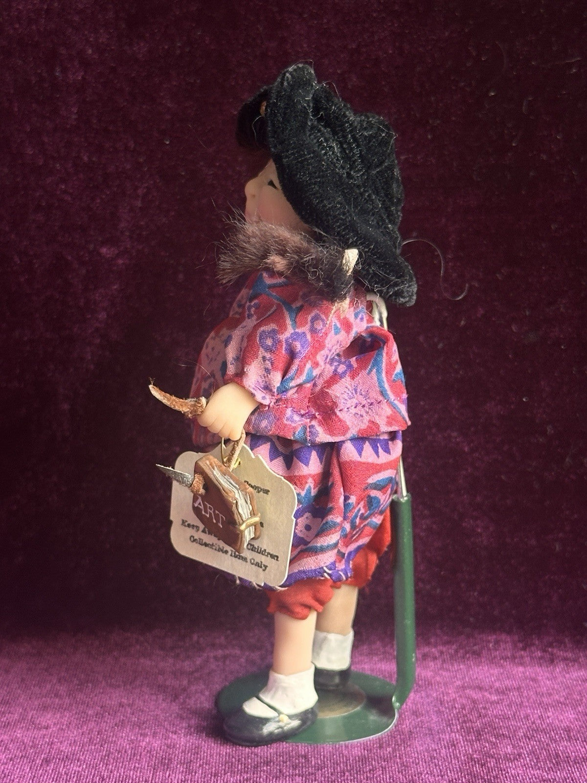 OOAK Miniature Handmade Elizabeth Cooper 6” Polymer Clay Cloth Girl Doll