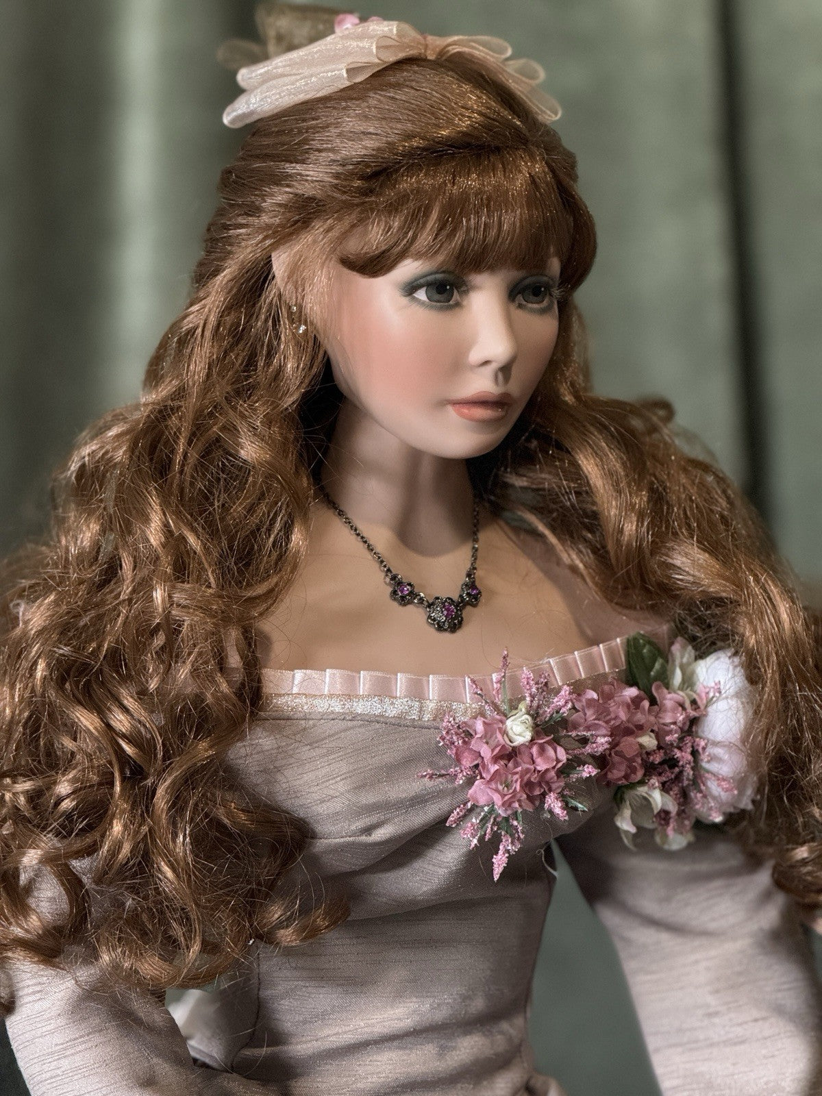 Collectible Porcelain 34” Doll “Charlyn” Pat Dezinski & Rustie LE 400 Tag/Stand