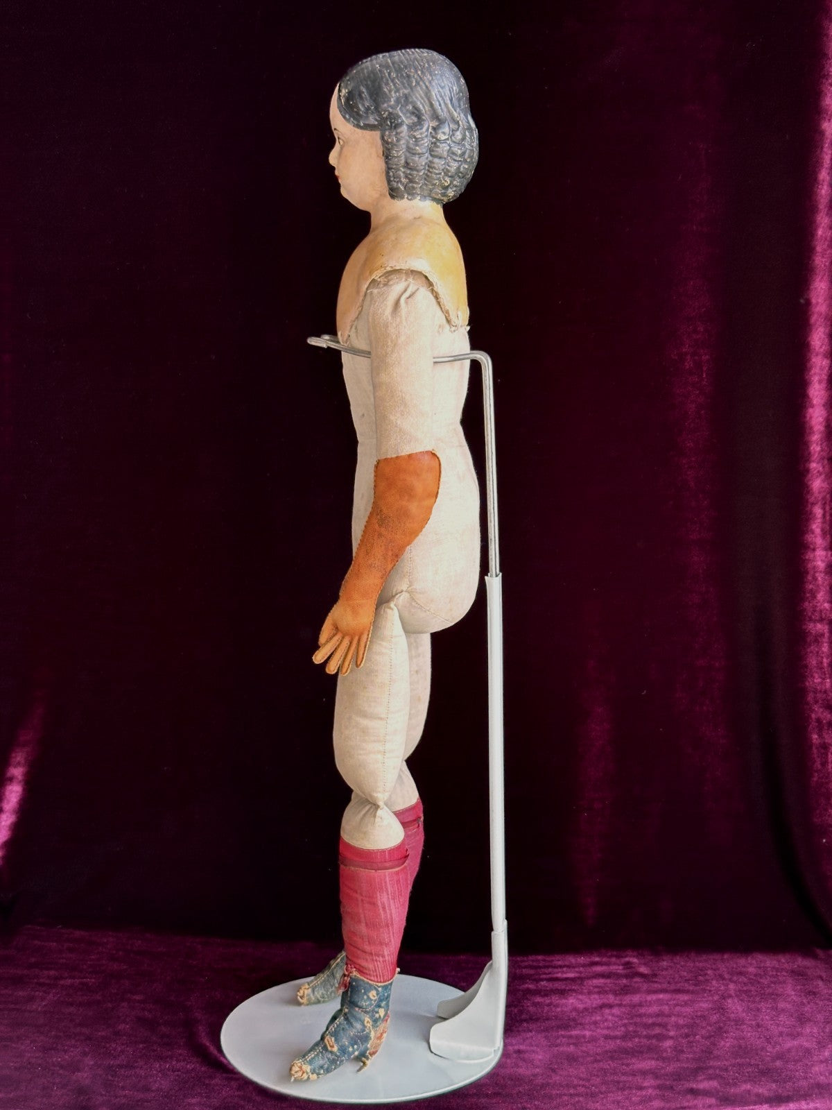 Antique American 26” Greiner Papier Mache Exposed Ears Doll