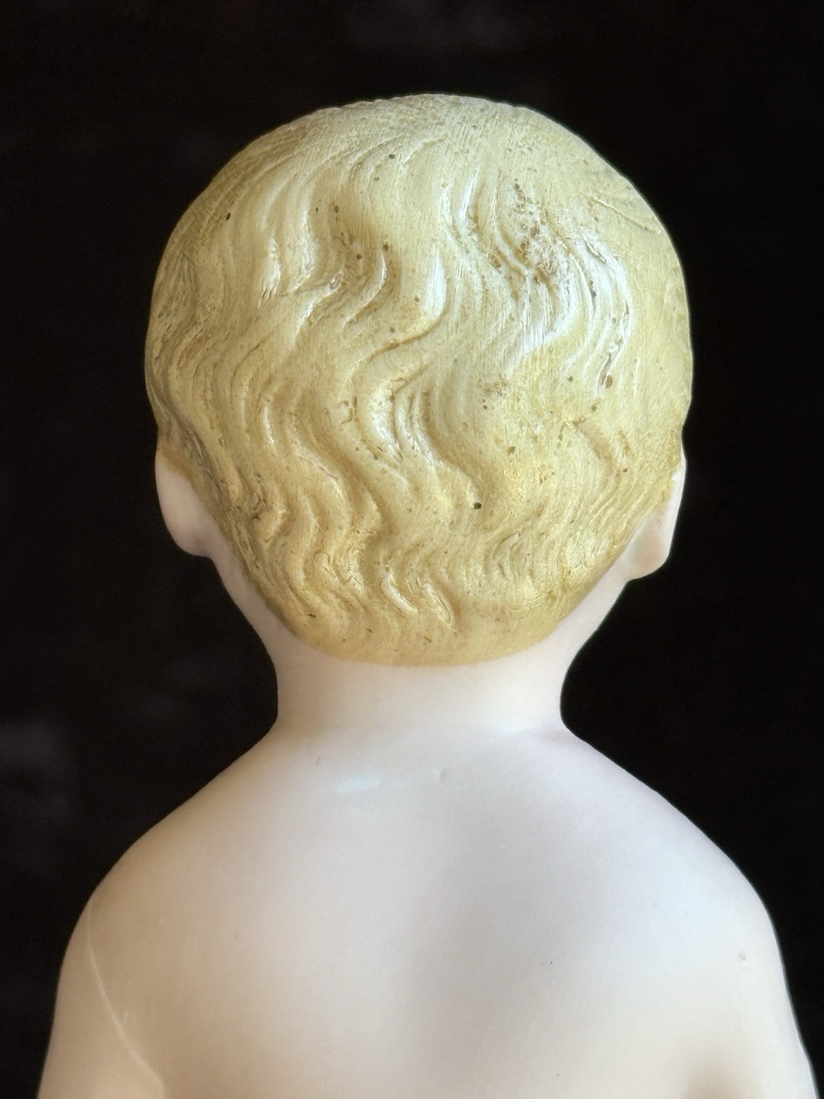 Antique German Bisque Miniature Large 6.5” Frozen Charlie Doll