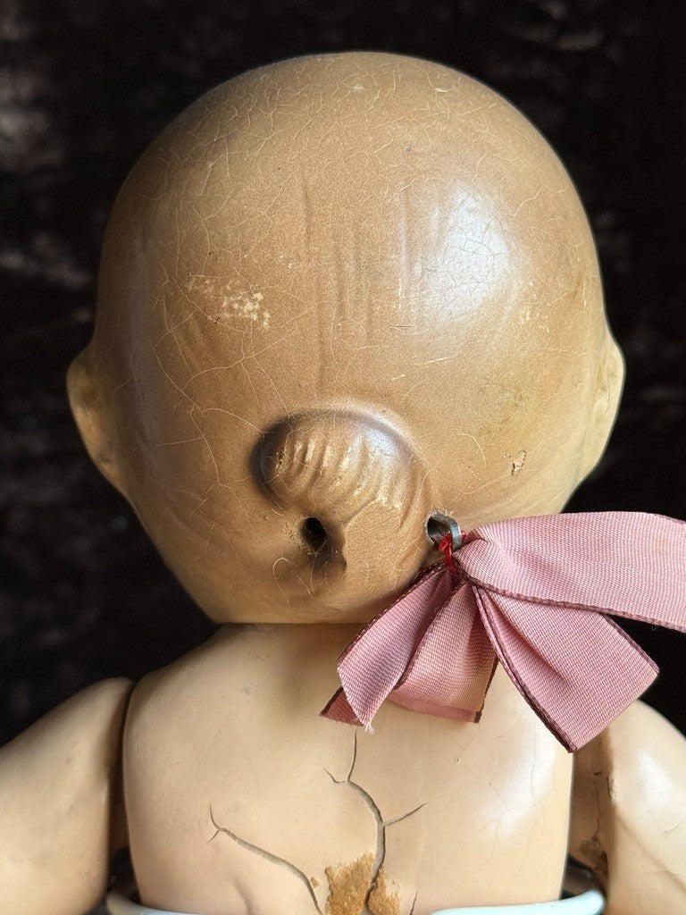 Vintage American Composition Cameo 12" Rose O'Neill Giggles Kewpie Girl Doll