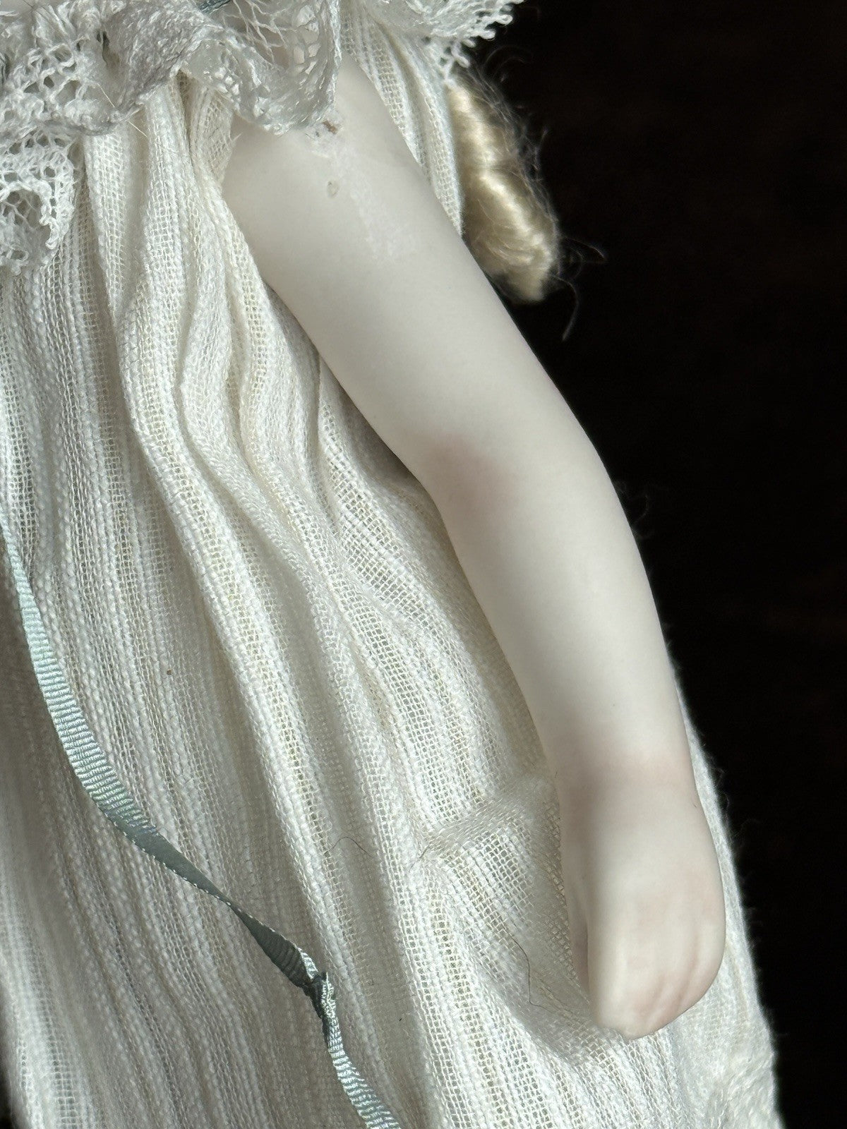 Miniature Cathy Hansen 7” Porcelain Repro of Antique French Mignonette Doll