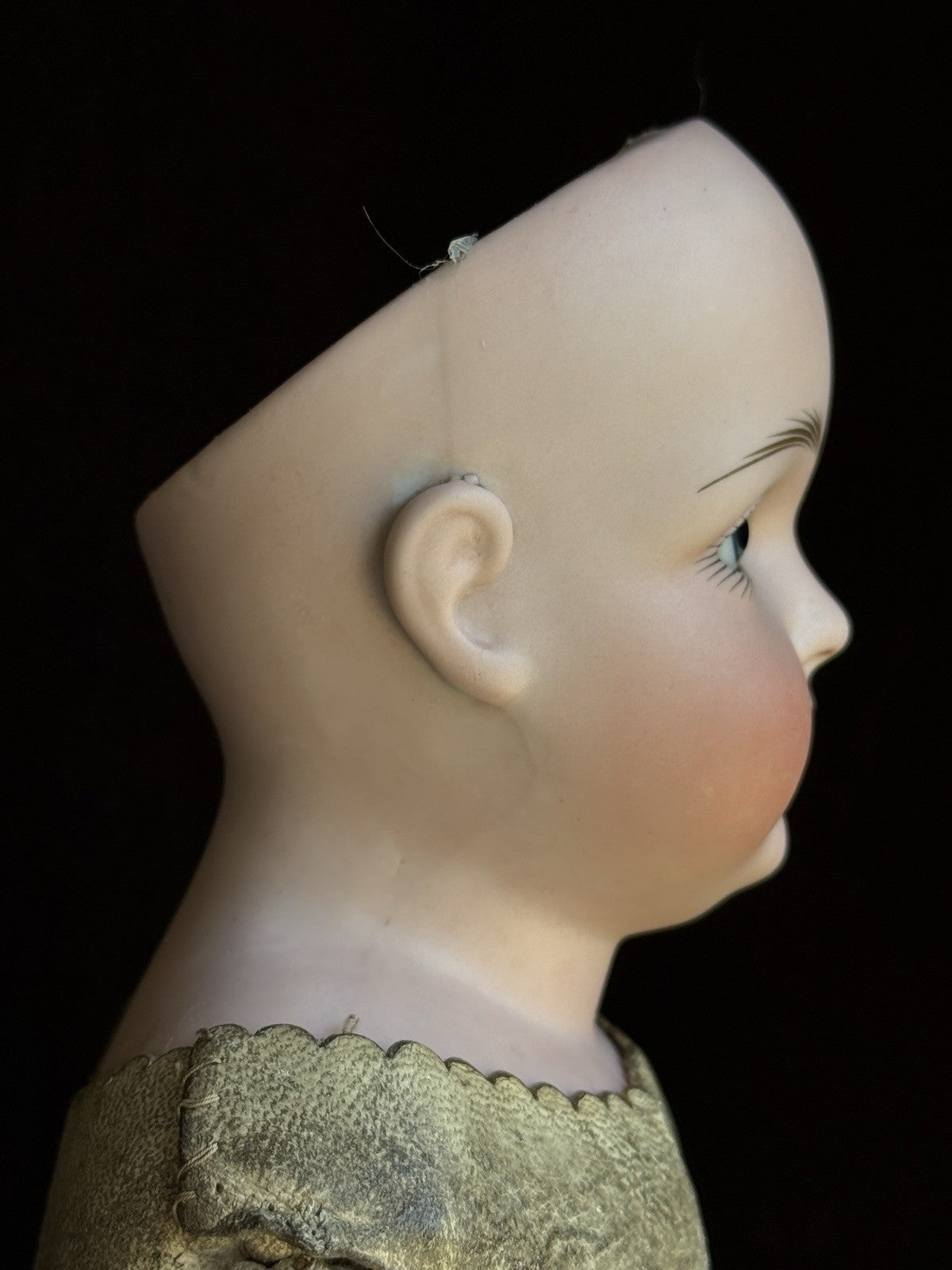 Rare Antique German 18” Early Kestner Square Teeth Bisque Shoulder Head Doll