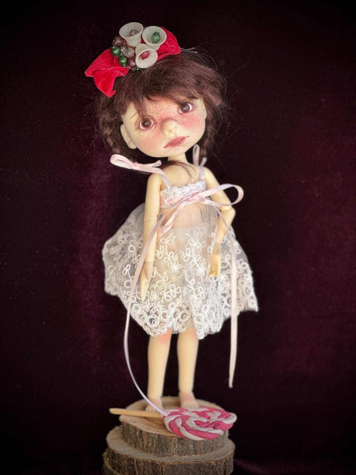 Kim Lasher BJD Resin 8" "Holly" Lollipop Holiday Special Doll LE 25