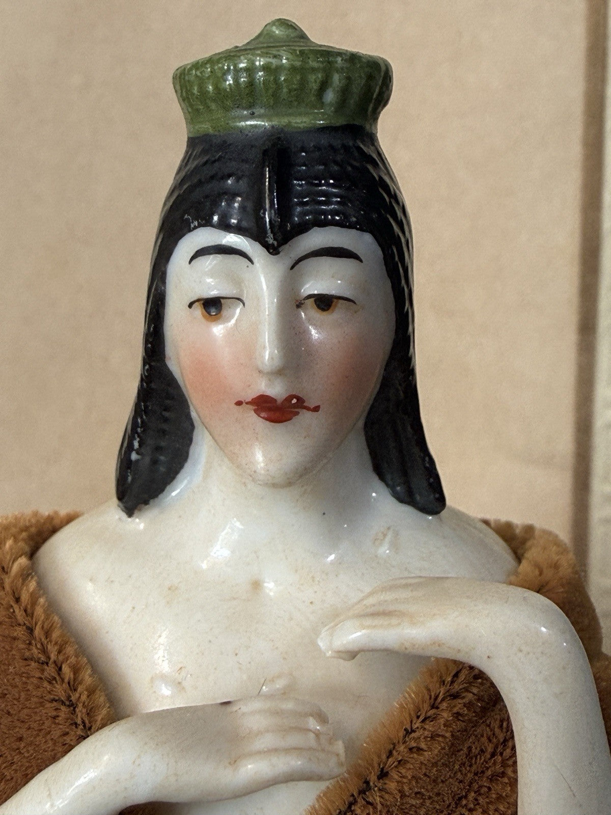 Rare Antique German Art Deco Pin Cushion Half 6 1/2” Doll