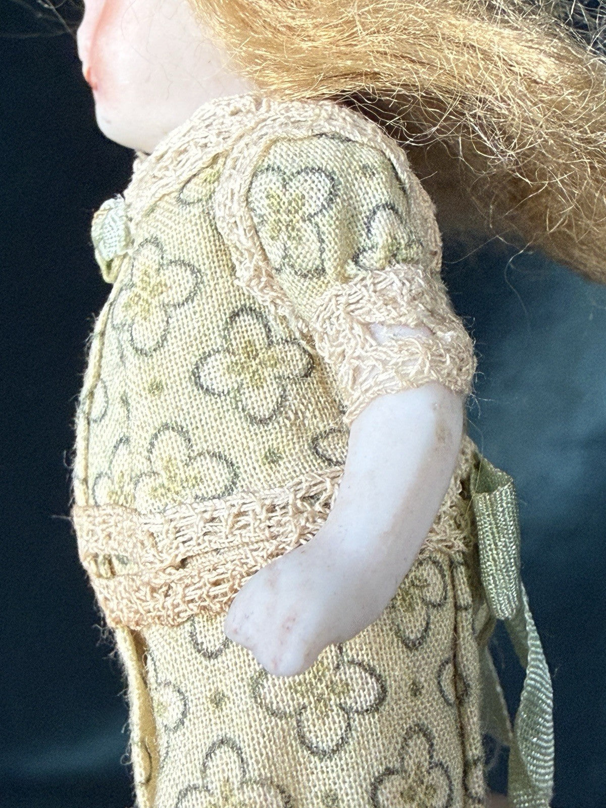 Antique German (?) 3.5” All Bisque Mignonette Dollhouse Doll