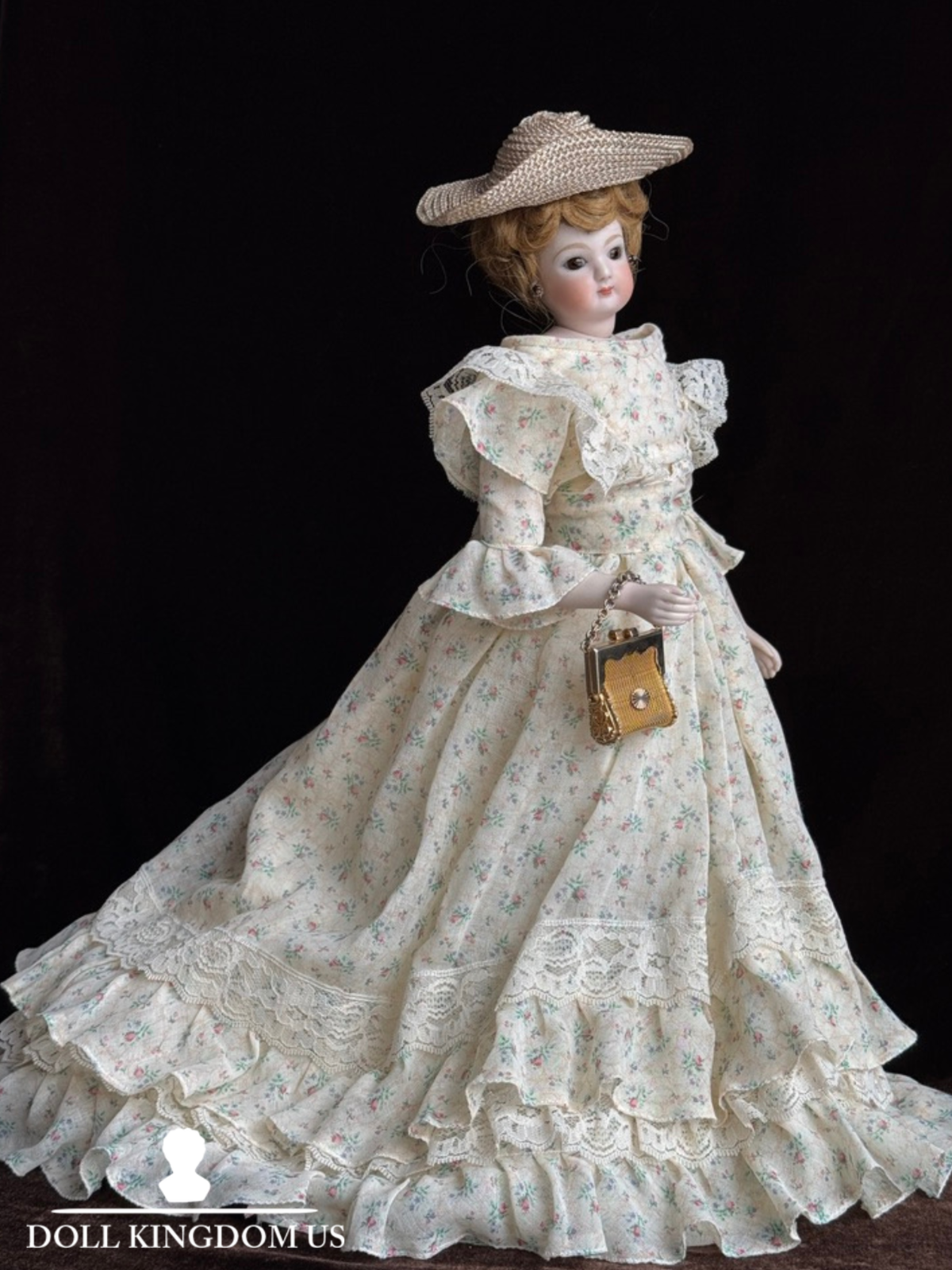 Vintage Artist Porcelain 16” Reproduction of Antique French Fashion Doll